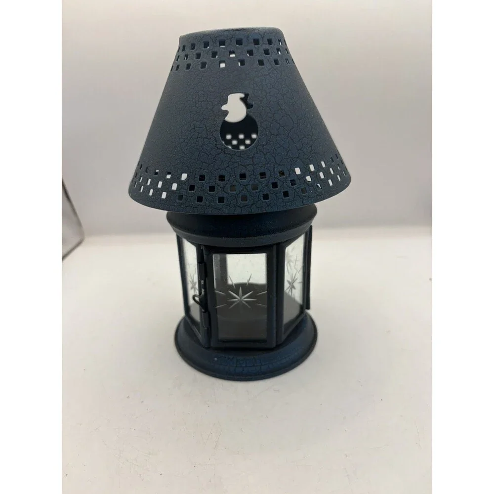 Winter Tealight Metal Lamp Tea Light Candle Holder Votive Snowman Christmas READ